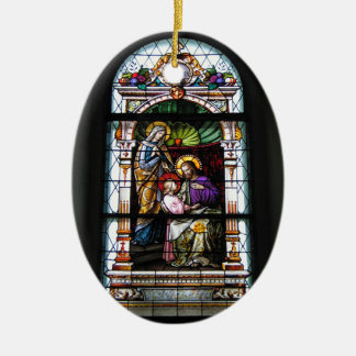 brezje -スロベニアからのchurchwindow セラミックオーナメント