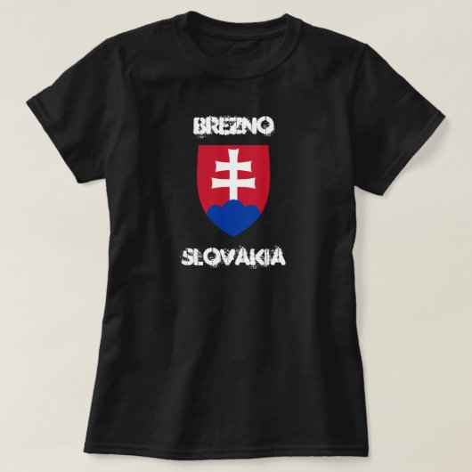 Brezno、腕のコートを持つスロバキア Tシャツ (デザイン正面)