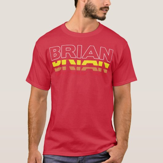 Brian ファーストネーム おもしろ ヴィンテージ 日の入り Brian ファミリー Tシャツ (正面)