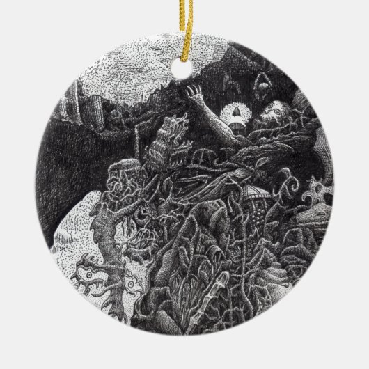 Brian Benson氏による上位と下位 セラミックオーナメント (正面)