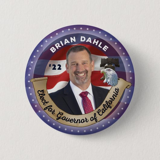 Brian Dahle選、カリフォルニア州知事 缶バッジ (正面)