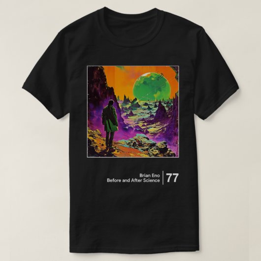 Brian Enoミニマリストグラフィックアートワークデザイン Tシャツ (デザイン正面)