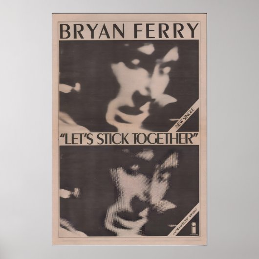BRIAN FERRY Poster - 1976 org. NME - Lets Stick ポスター (正面)