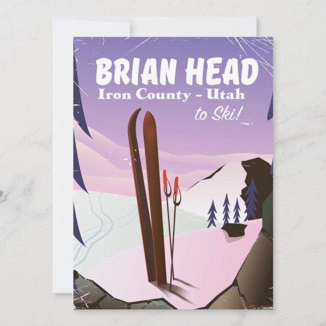 Brian Head、アイアン郡、ユタ州、アメリカ スキーポスター (裏面)