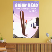 Brian Head、アイアン郡、ユタ州、アメリカ スキーポスター キャンバスプリント (インサイチュ (リビング))