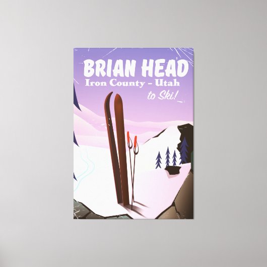 Brian Head、アイアン郡、ユタ州、アメリカ スキーポスター キャンバスプリント (正面)