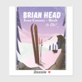 Brian Head、アイアン郡、ユタ州、アメリカ スキーポスター シール (シート)