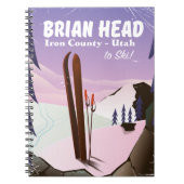 Brian Head、アイアン郡、ユタ州、アメリカ スキーポスター ノートブック (正面)