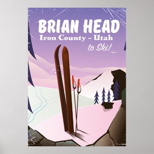 Brian Head、アイアン郡、ユタ州、アメリカ スキーポスター ポスター (正面)