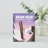 Brian Head、アイアン郡、ユタ州、アメリカ スキーポスター ポストカード (スタンド正面)