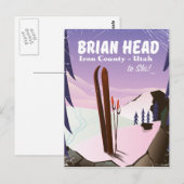 Brian Head、アイアン郡、ユタ州、アメリカ スキーポスター ポストカード (正面/裏面)
