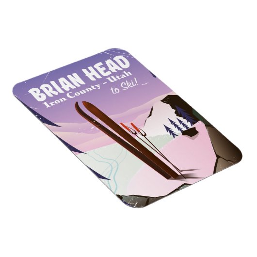 Brian Head、アイアン郡、ユタ州、アメリカ スキーポスター マグネット (右側)