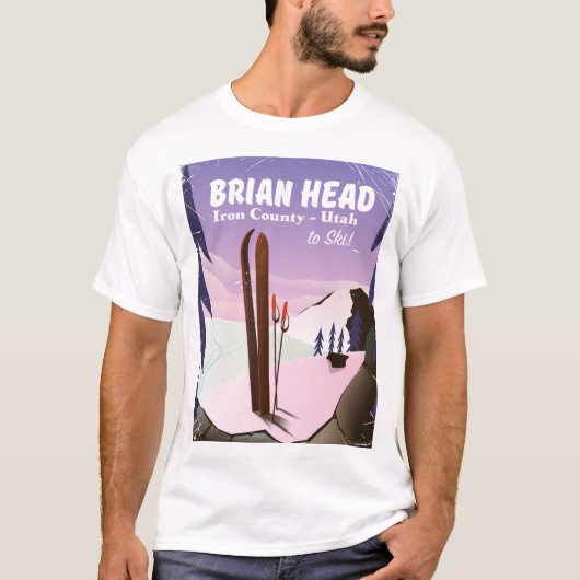 Brian Head、アイアン郡、ユタ州、アメリカ スキーポスター Tシャツ (正面)