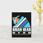 Brian Head Utah -ヴィンテージスノーボーダー カード (黄色い花)