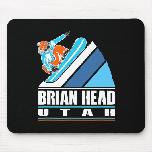 Brian Head Utah -ヴィンテージスノーボーダー マウスパッド (正面)