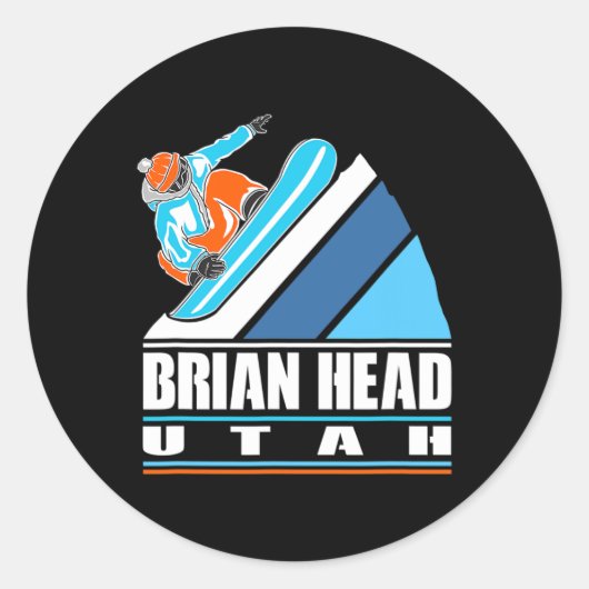 Brian Head Utah -ヴィンテージスノーボーダー ラウンドシール (正面)