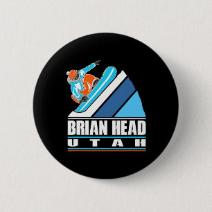 Brian Head Utah -ヴィンテージスノーボーダー 缶バッジ