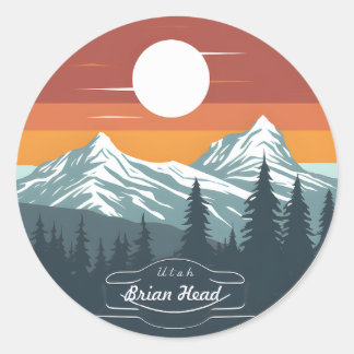 Brian Head Utah Mountain Sunset Stickers – Set of  ラウンドシール