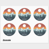 Brian Head Utah Mountain Sunset Stickers – Set of  ラウンドシール (シート)