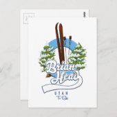 Brian Head Utah to skiロゴ ポストカード (正面/裏面)