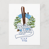 Brian Head Utah to skiロゴ ポストカード (正面)