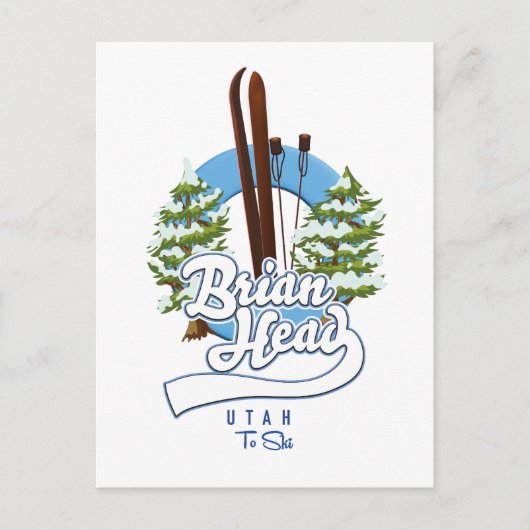Brian Head Utah to skiロゴ ポストカード (正面)