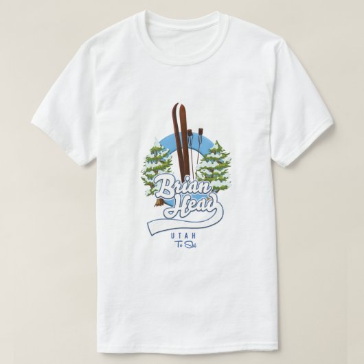 Brian Head Utah to skiロゴ Tシャツ (デザイン正面)