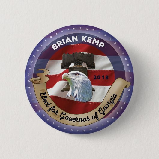 Brian Kemp選ジョージア州知事へ 缶バッジ (正面)