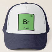Brian Name Chemistry Element Periodic Table キャップ (正面)
