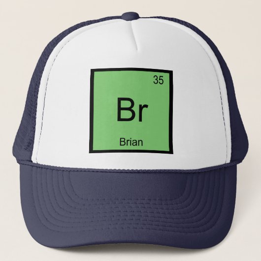 Brian Name Chemistry Element Periodic Table キャップ (正面)