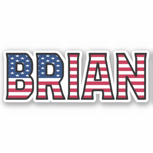 Brian Name Vorname USA Sticker Stickerset シール (正面)