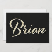 Brian Name white gold Handwriting Karte カード (正面)
