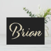 Brian Name white gold Handwriting Karte カード (スタンド正面)