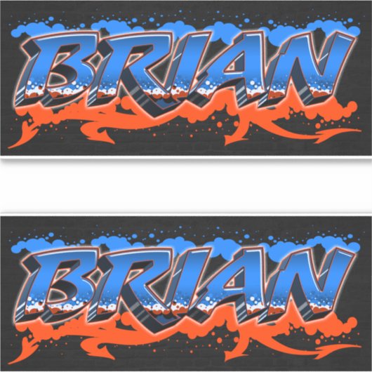 Brian Vorname Name Graffiti Aufkleber Sticker シール (正面)