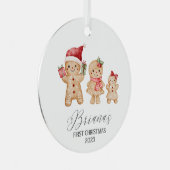 Briana Personalized Baby's First Christmas メタルオーナメント (正面右)