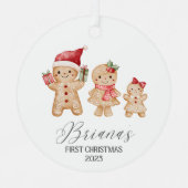Briana Personalized Baby's First Christmas メタルオーナメント (正面)