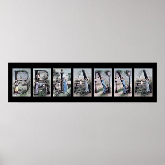 BRIANNAアルファベットレター名アート ポスター (正面)