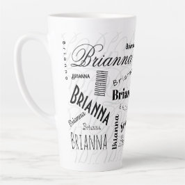 Brianna オリジナルネーム ブラック ホワイト カフェラテマグ