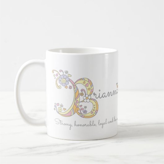 Brianna B デコレーションネーム&意味入りマグ コーヒーマグカップ (左)
