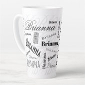 Brianna Custom Name  Black White  カフェラテマグ (左アングル)