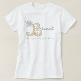 Brianna girls B nameモノグラムTを意味する Tシャツ