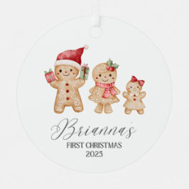 Brianna Personalized Baby's First Christmas メタルオーナメント