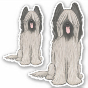 Briard Cartoon Dogかわいいビニールステッカーセット シール