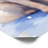 Briard Vintage Sleigh Winter Christmas Art ポスター (コーナー)