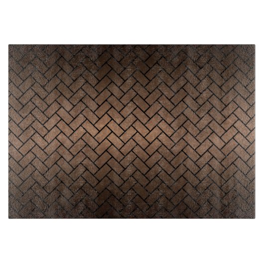 BRICK2黒い大理石及び青銅の金属(R) カッティングボード (正面)