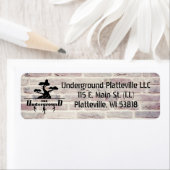 Brick Background Businessロゴと住所 ラベル (インサイチュ)