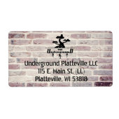 Brick Background Businessロゴと住所 ラベル (正面)
