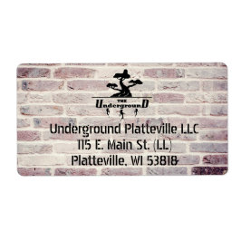 Brick Background Businessロゴと住所 ラベル