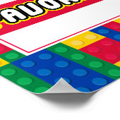 Brick Builder  Birthday Party FAVOR SIGN ポスター (角)