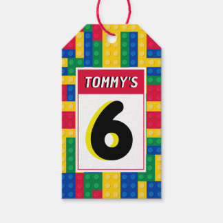 Brick Builder Customizable Birthday FAVOR TAG ギフトタグ